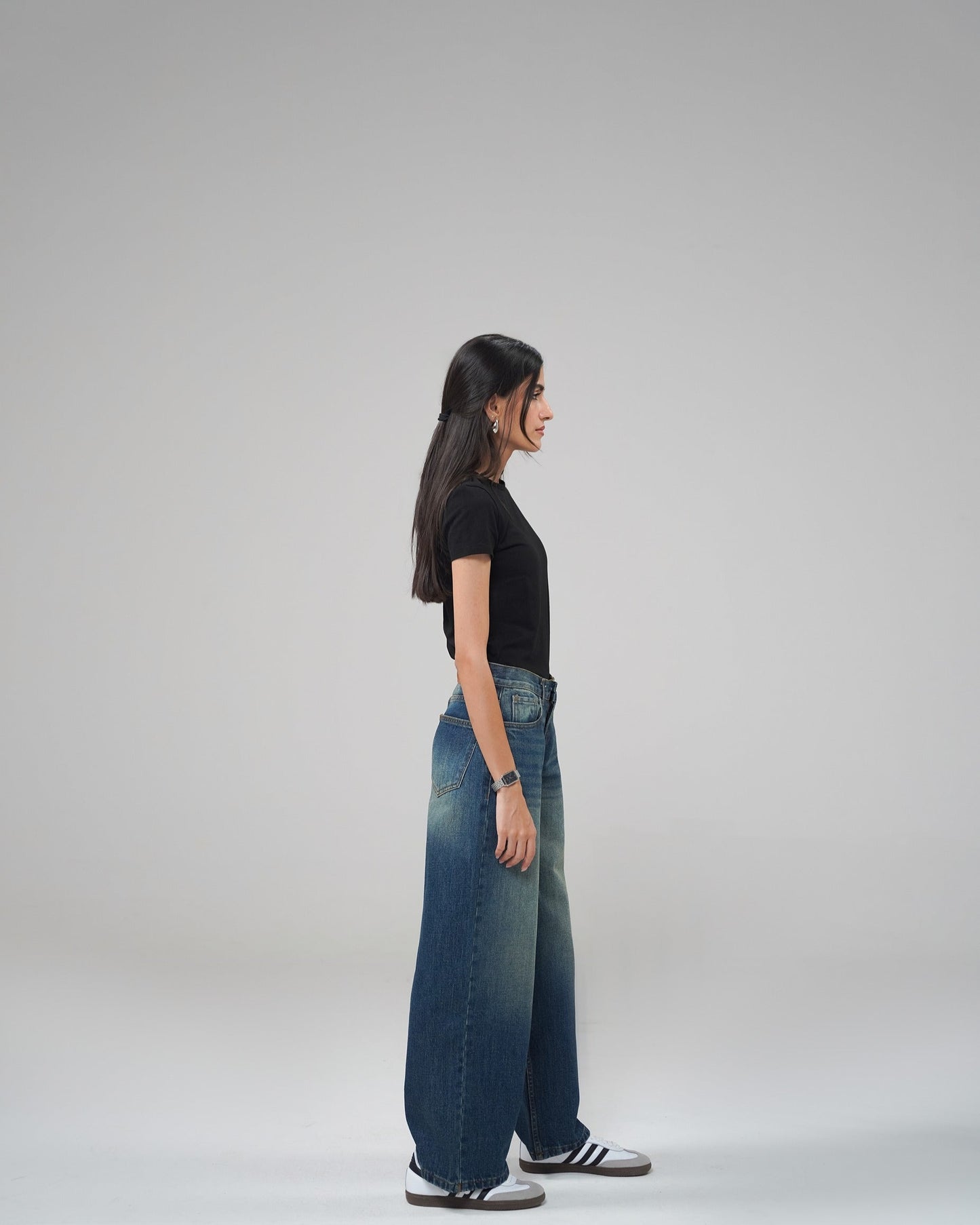 Dark Blue Wide Leg (Low Rise)