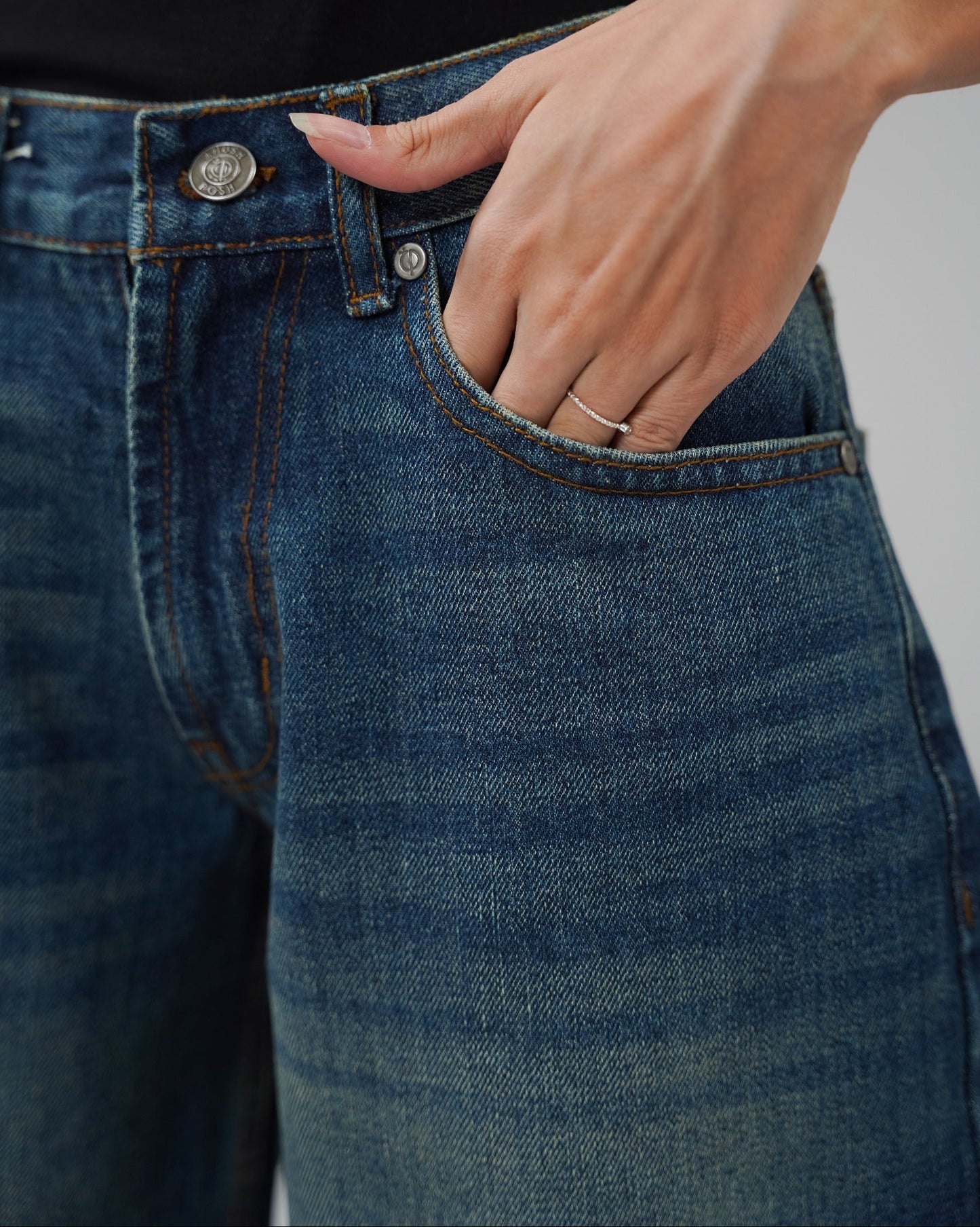 Dark Blue Wide Leg (Low Rise)