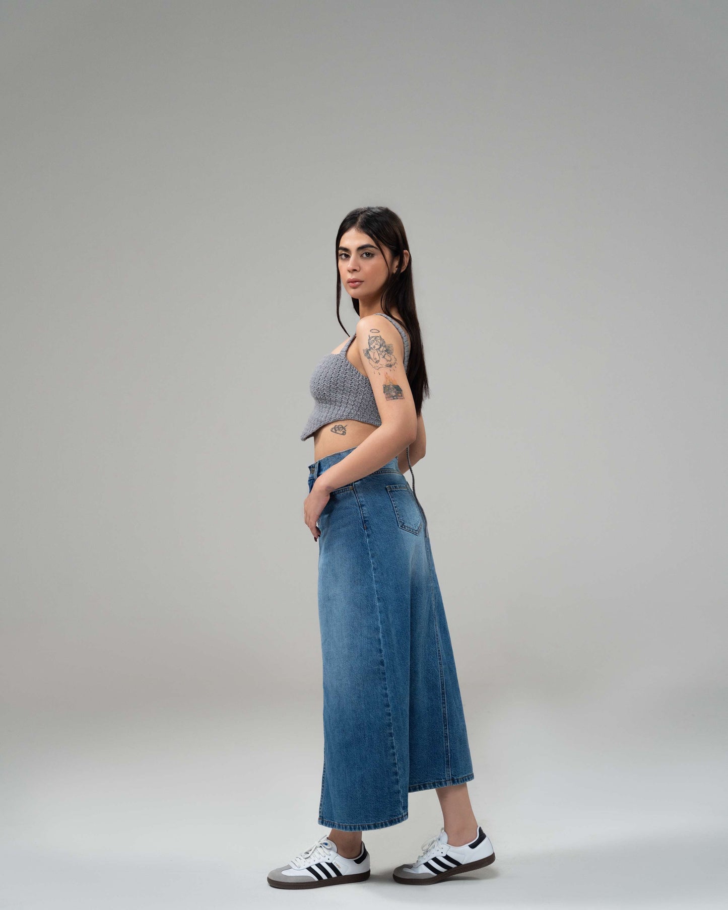 Medium Blue Midi Skirt
