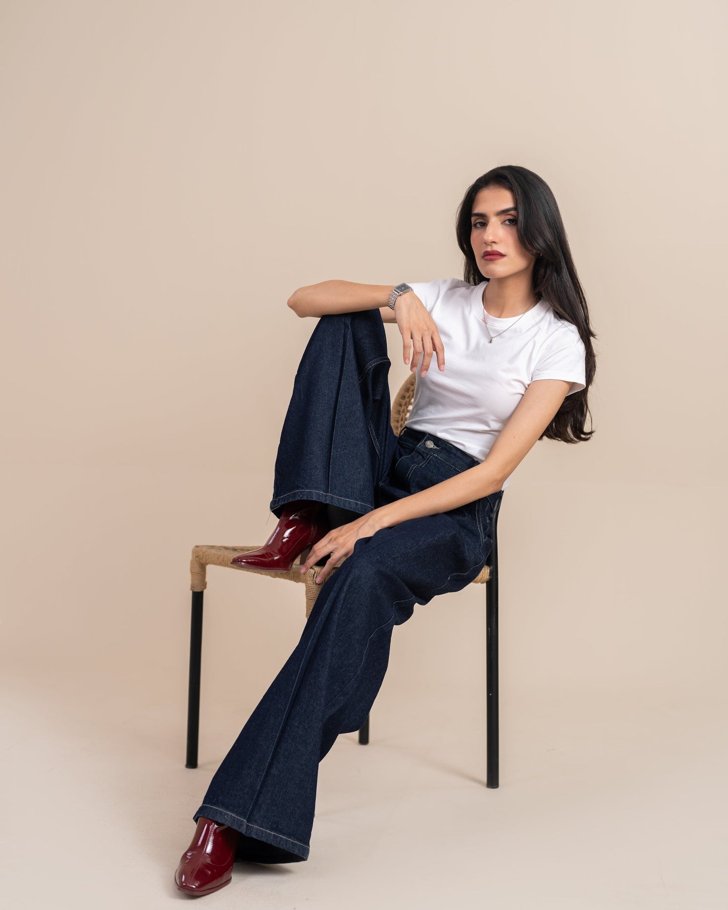 Raw Pleated Wide Leg
