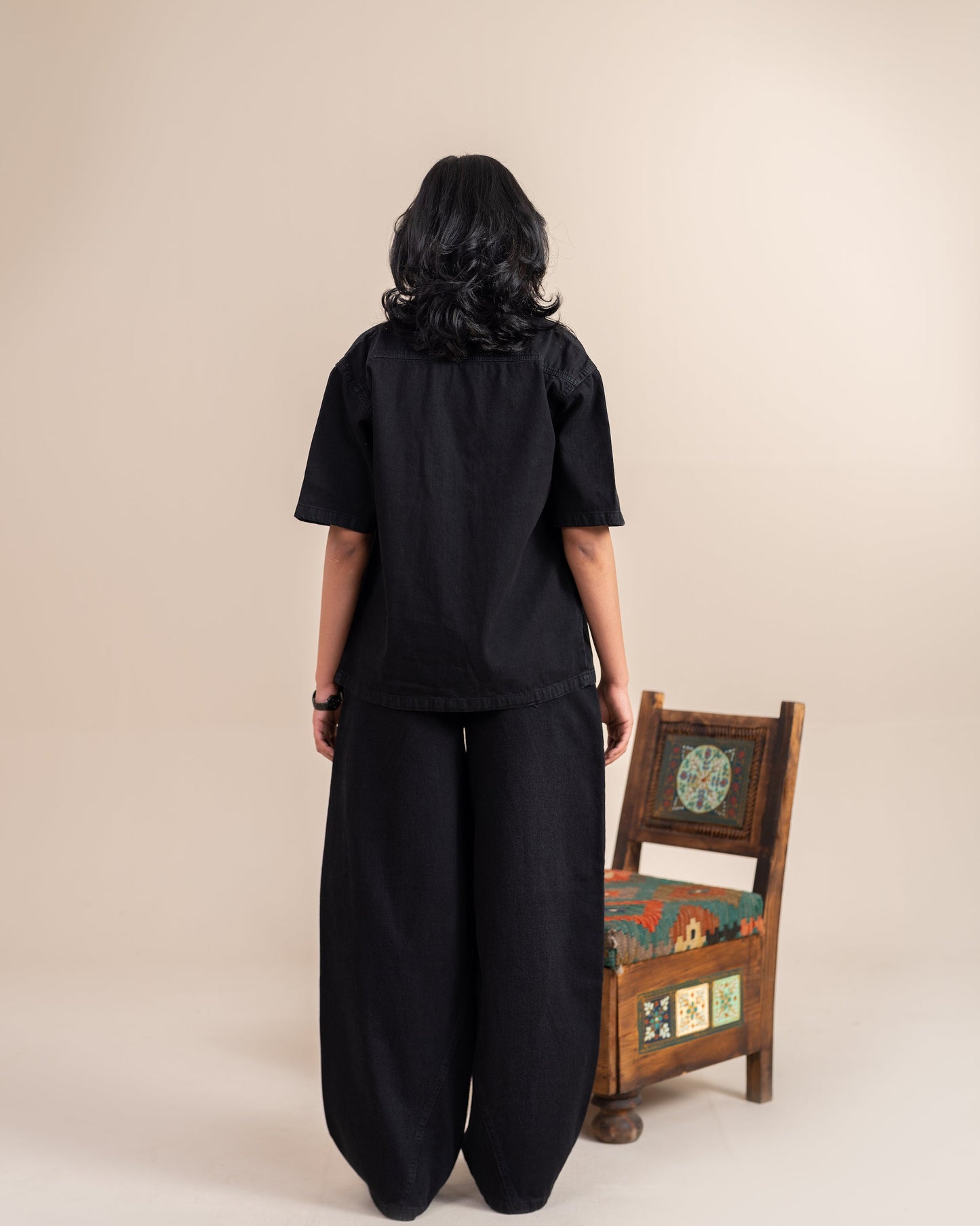 Charcoal Black Barrel Jeans