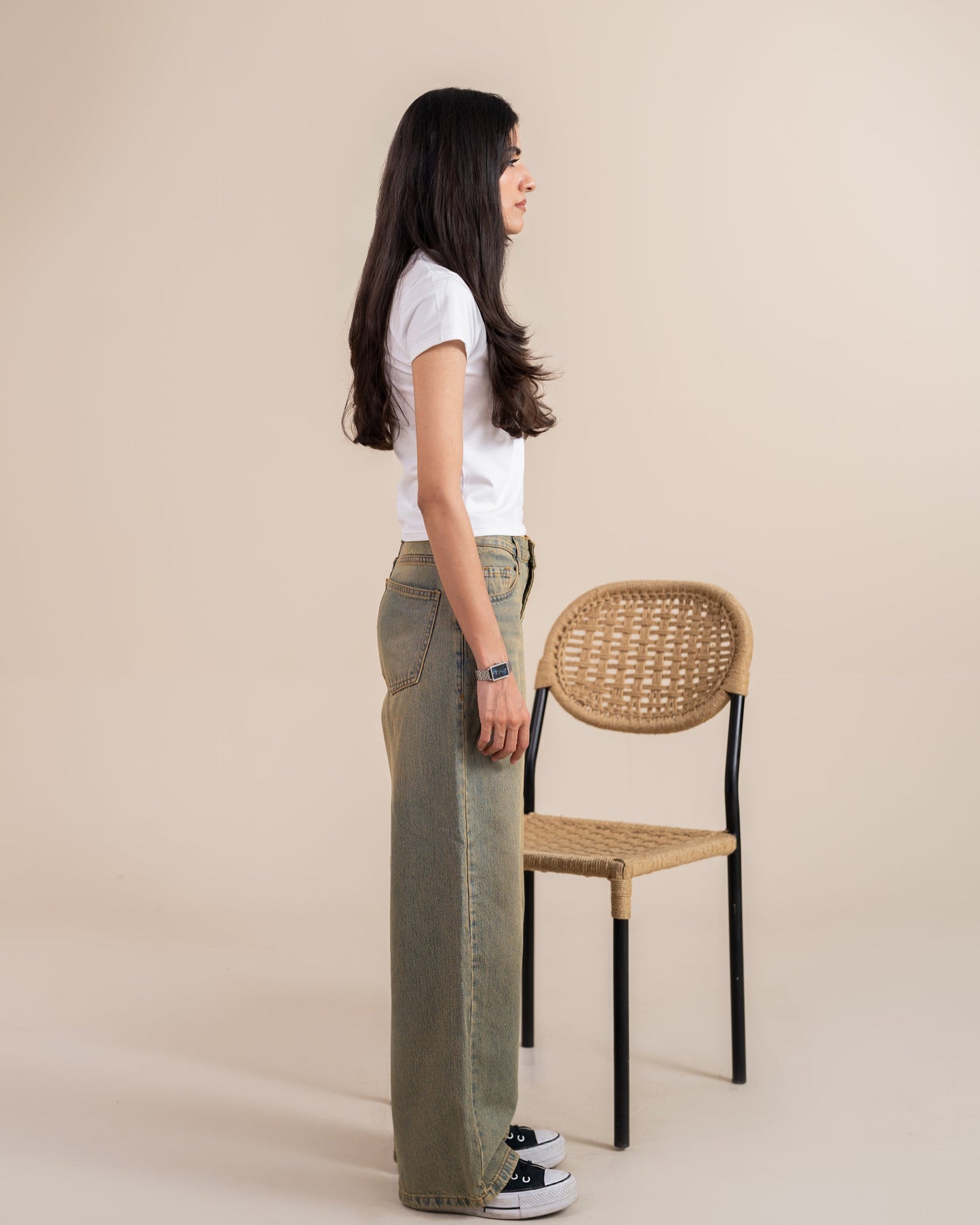 Sand Blue Wide Leg (Low Rise)