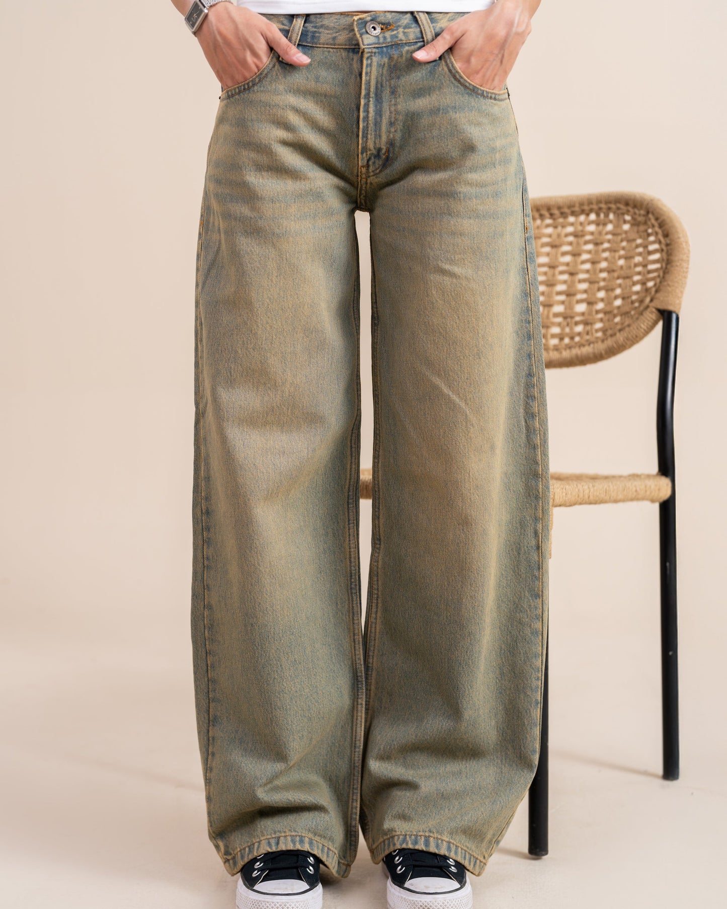 Sand Blue Wide Leg (Low Rise)