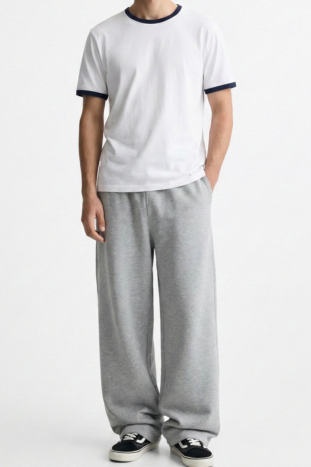 Heather Grey Wide Leg Sweatpants