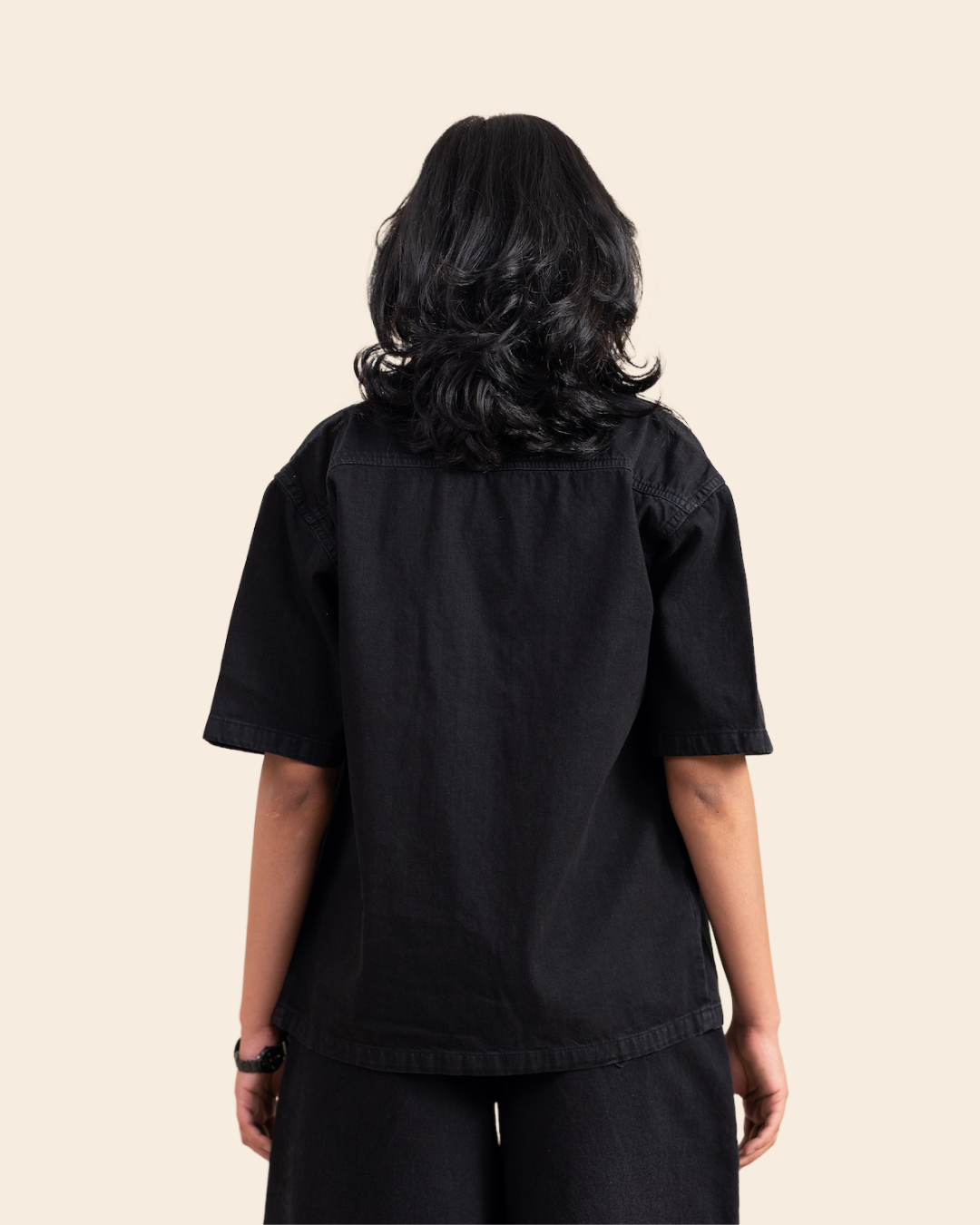 Charcoal Black Button-Up