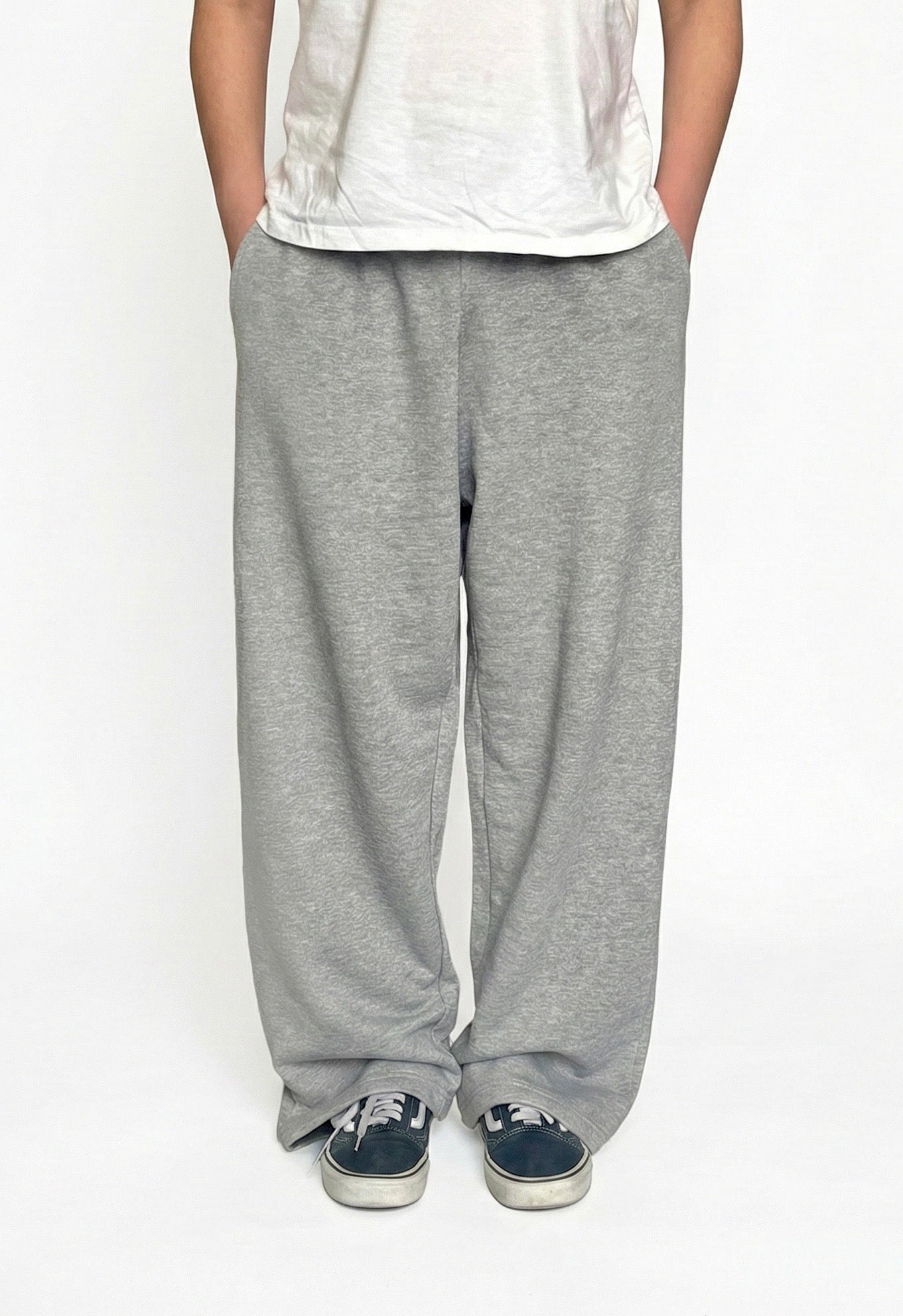 Heather Grey Wide Leg Sweatpants