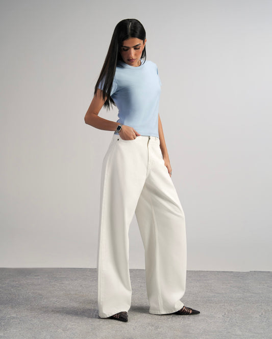 White Wide Leg Women