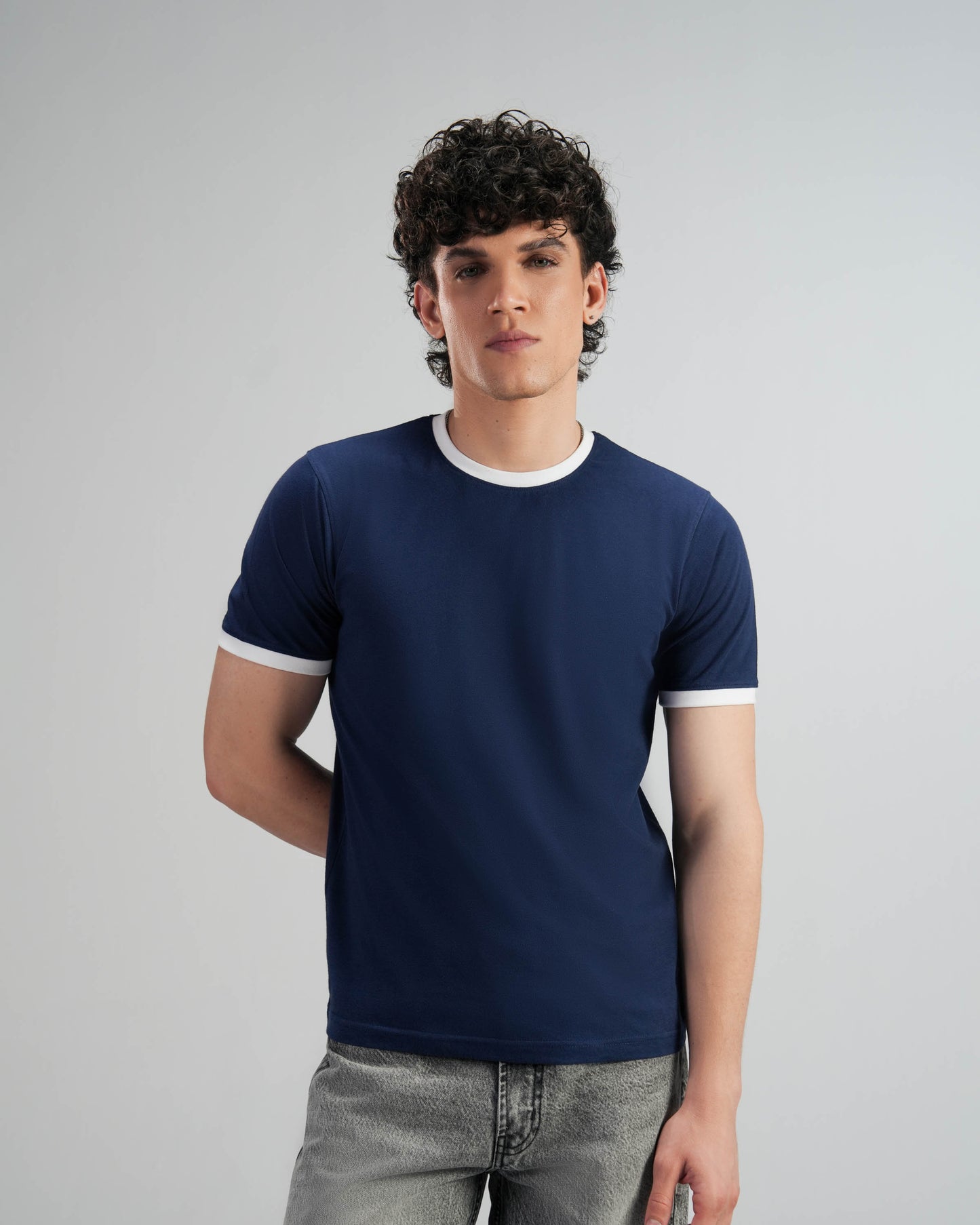 Navy Ringer Tee