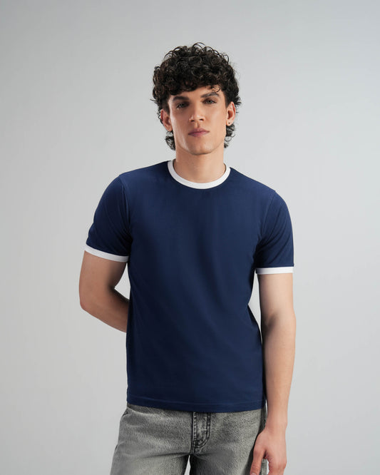 Navy Ringer Tee