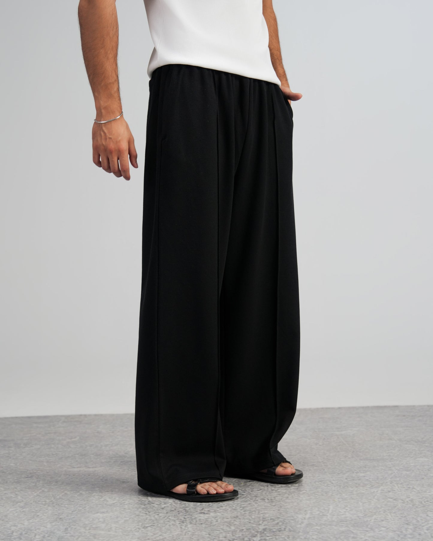 Black Pleated Sweatpants