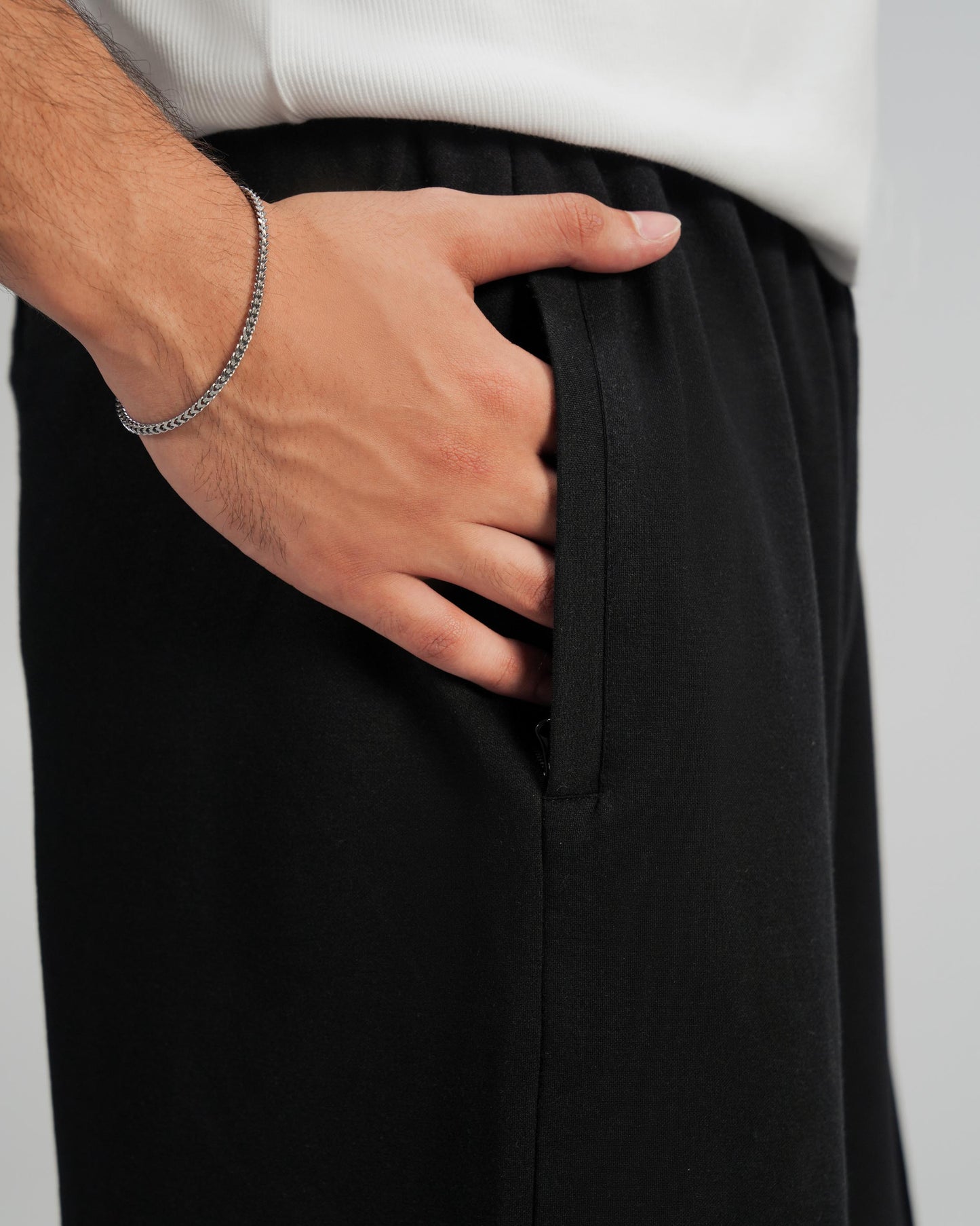 Black Pleated Sweatpants