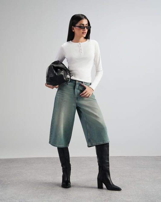 Vintage Blue Jorts - The Imperfect Edit