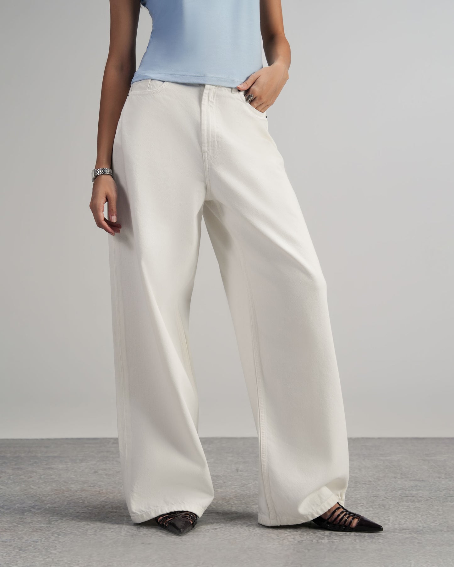 White Wide Leg Women