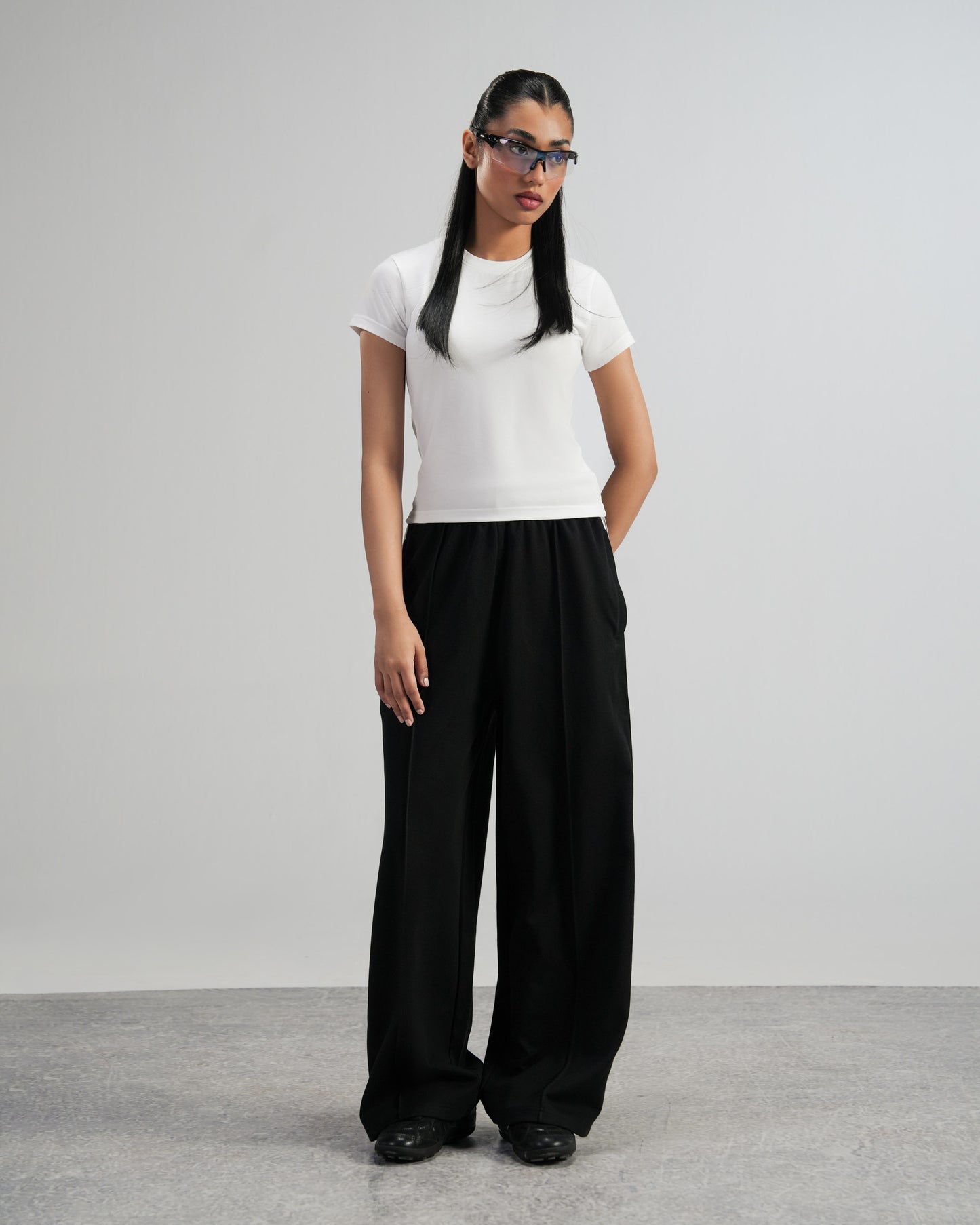 Striped Black Pleated Sweatpants