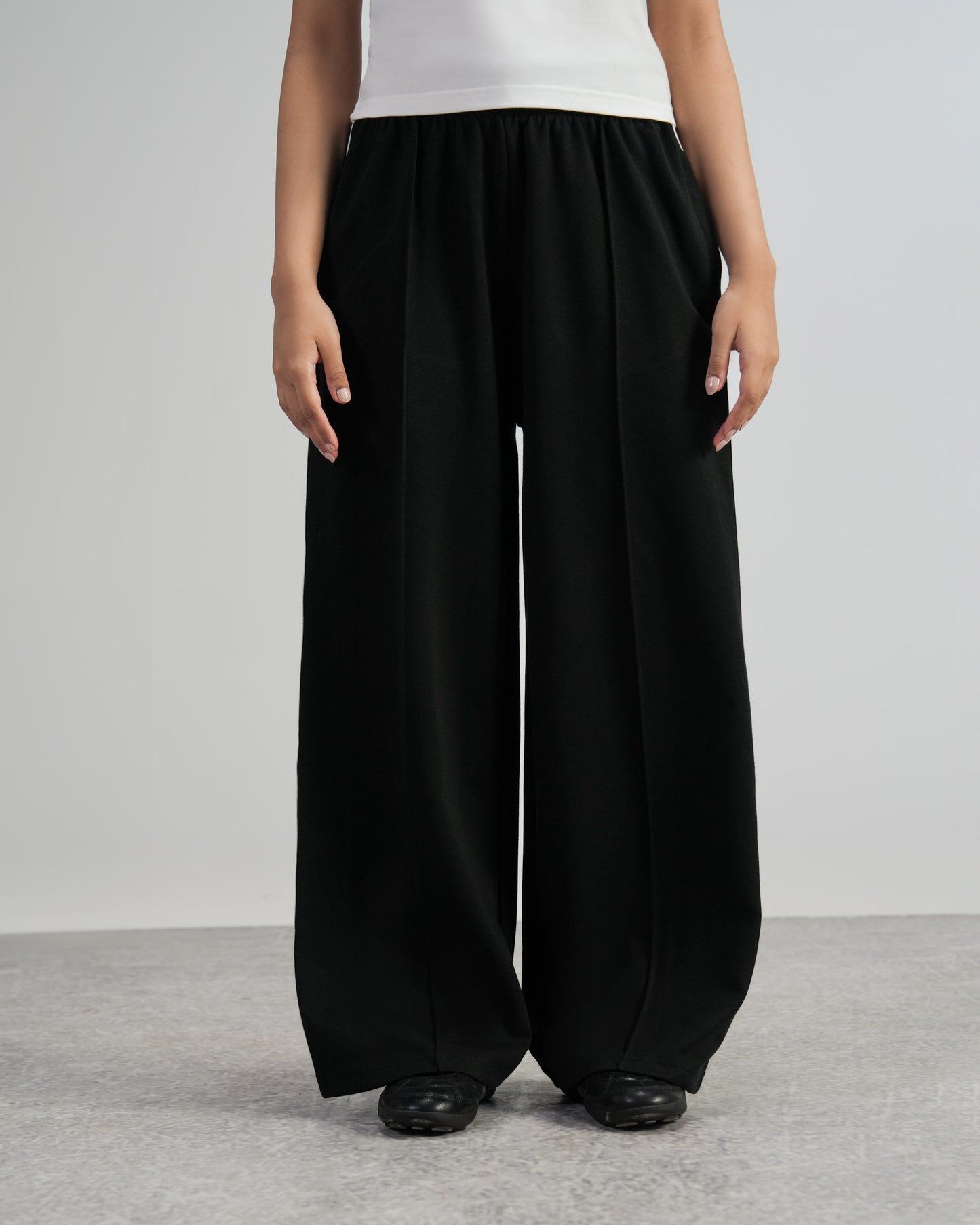 Striped Black Pleated Sweatpants
