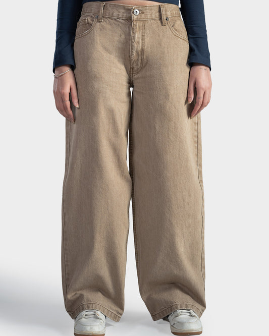 Beige Wide Leg (Low Rise)