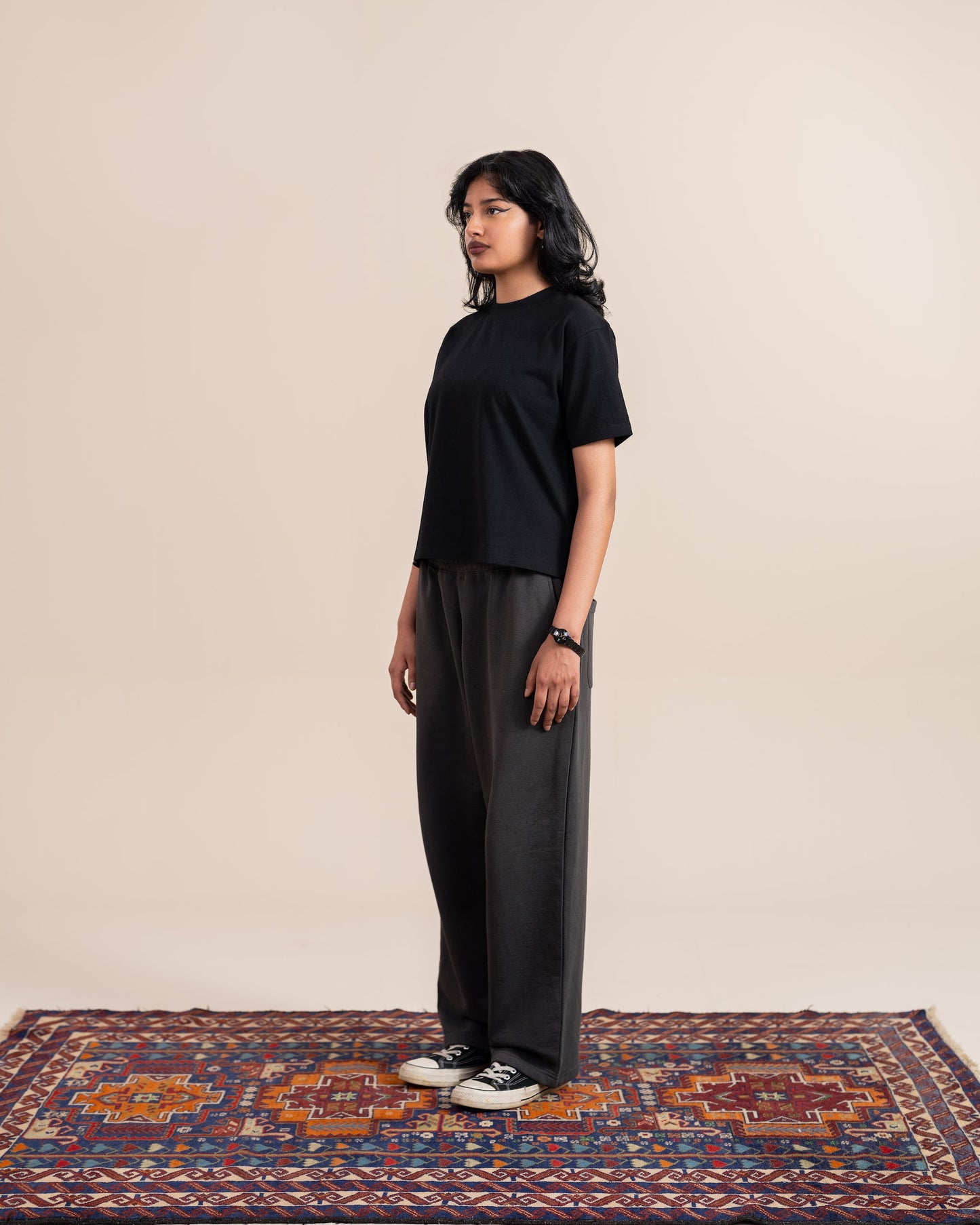 Charcoal Wide Leg Sweatpants