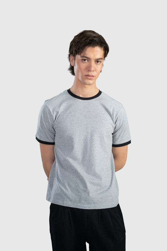 Grey Ringer Tee