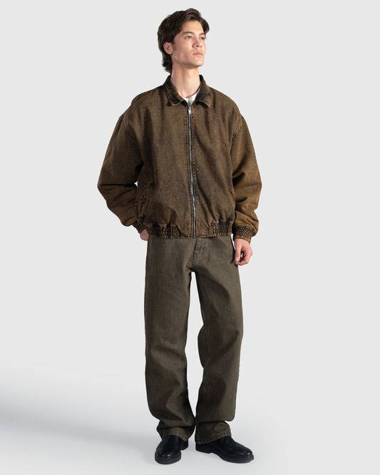 Brown Denim Bomber