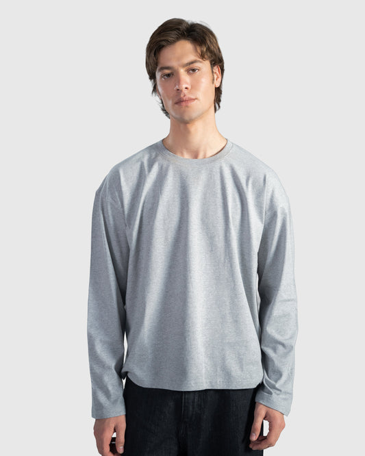 Grey Full Sleeve Boxy Tee