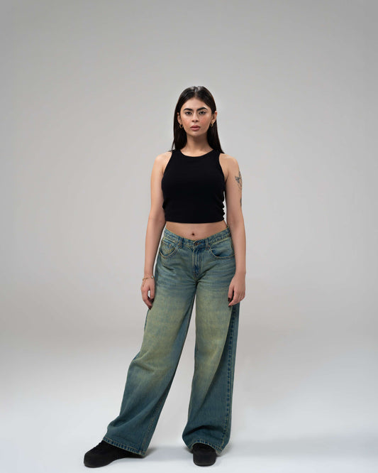 Vintage Blue Wide Leg (Low Rise)