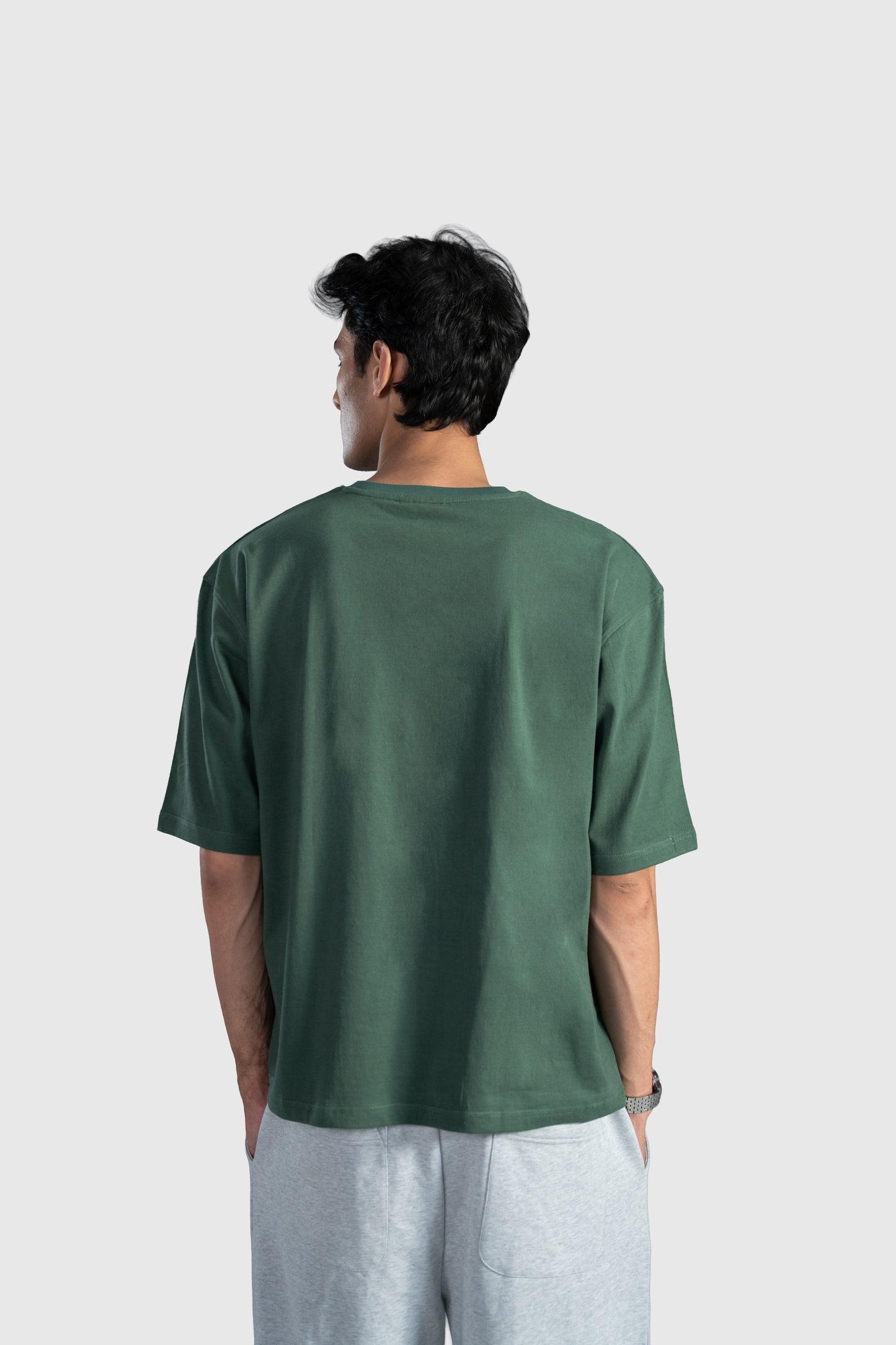 Green Boxy Tee Men