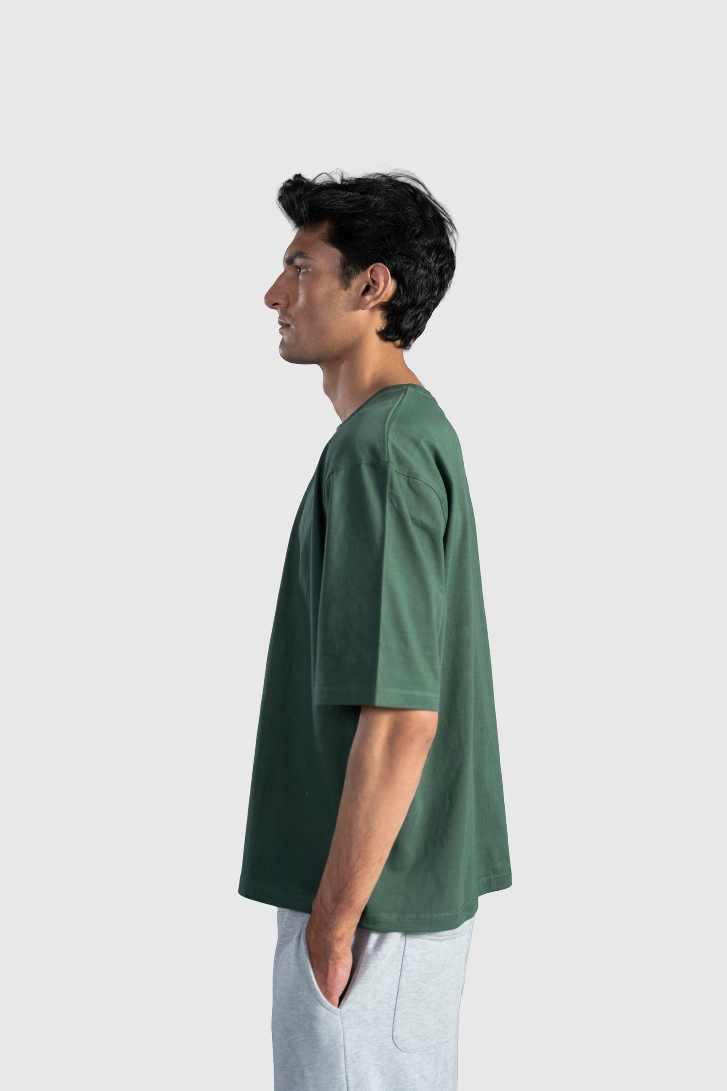 Green Boxy Tee Men