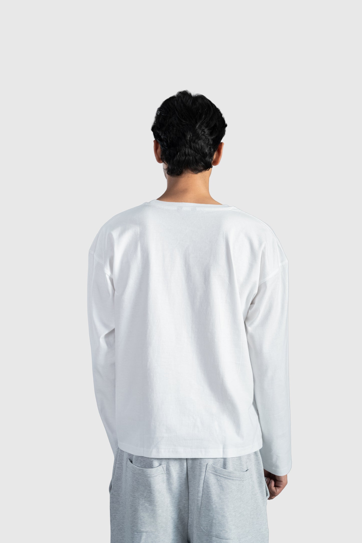 White Full Sleeve Boxy Tee