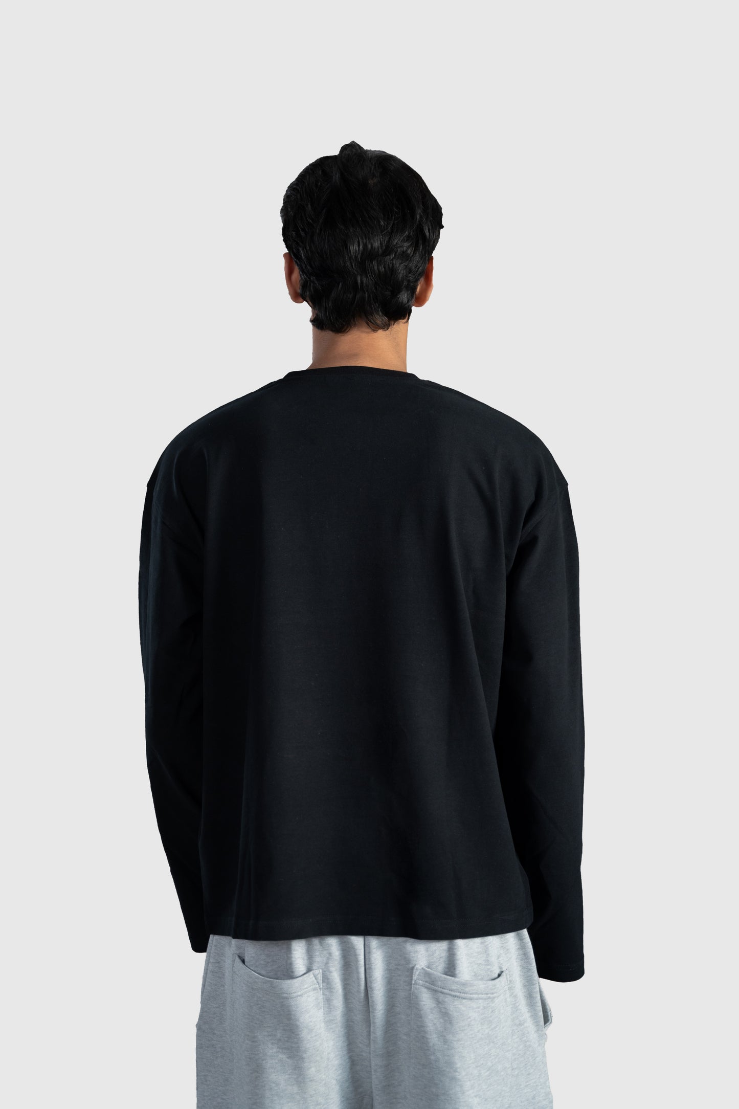 Black Full Sleeve Boxy Tee
