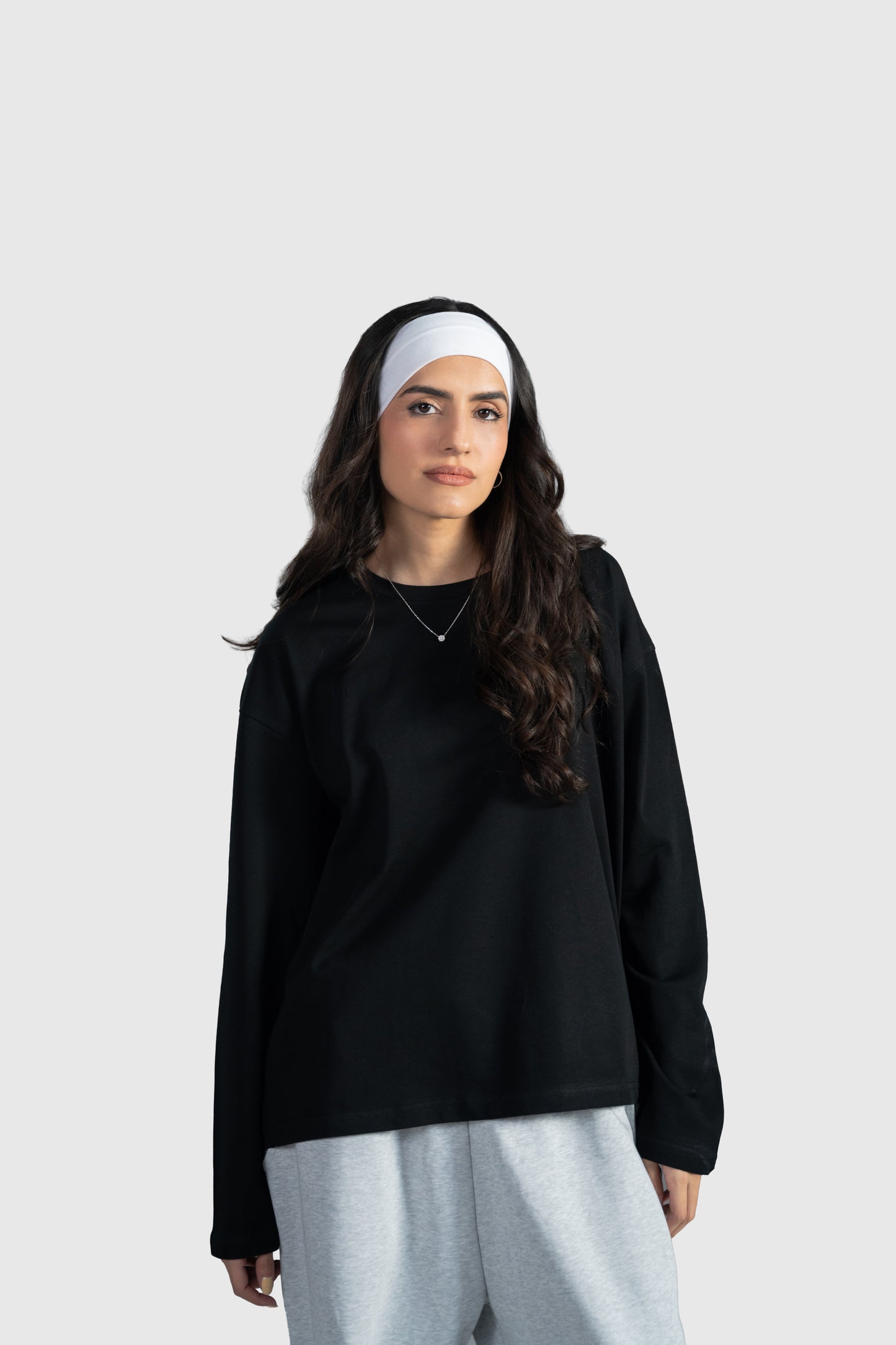 Black Full Sleeve Boxy Tee