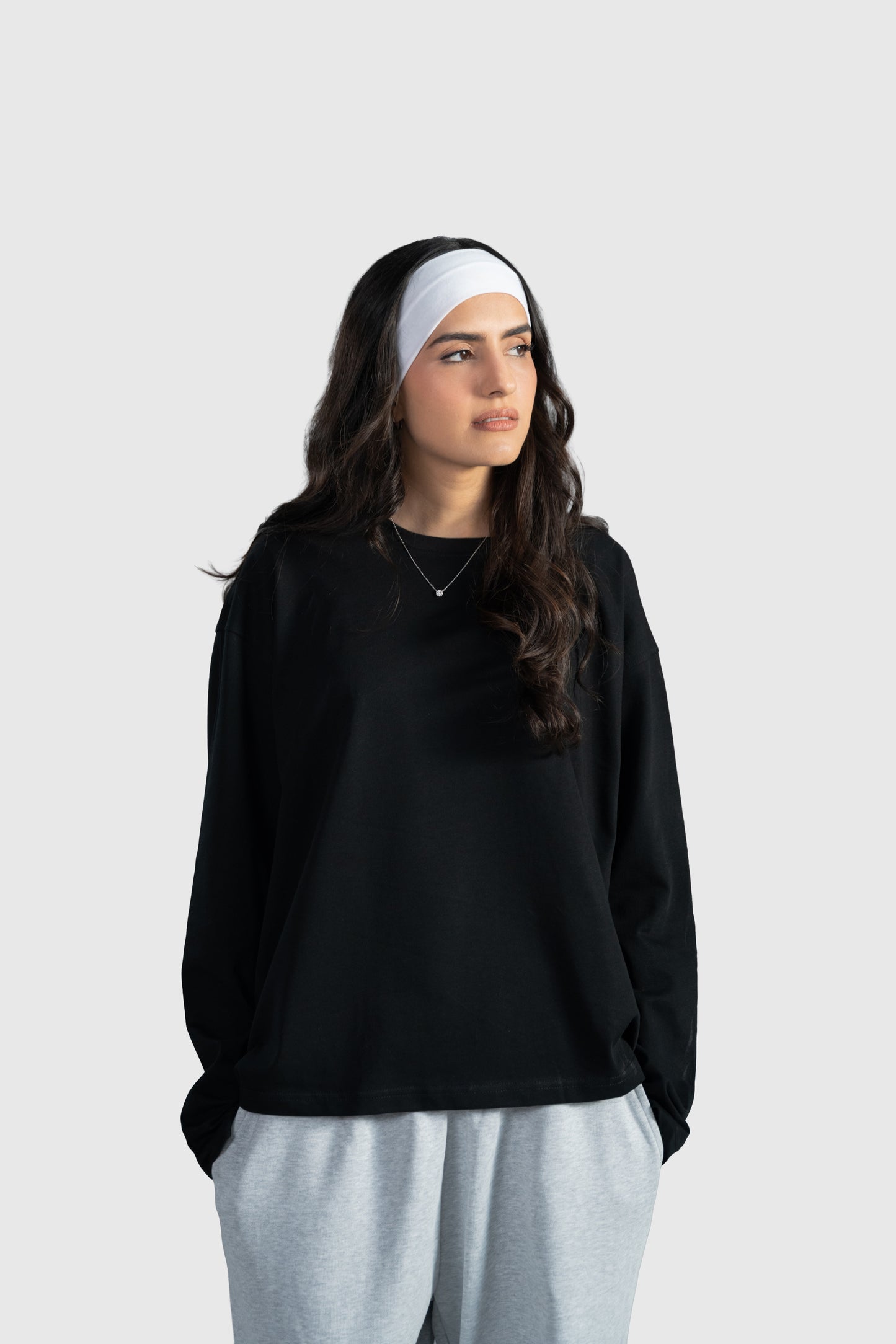 Black Full Sleeve Boxy Tee