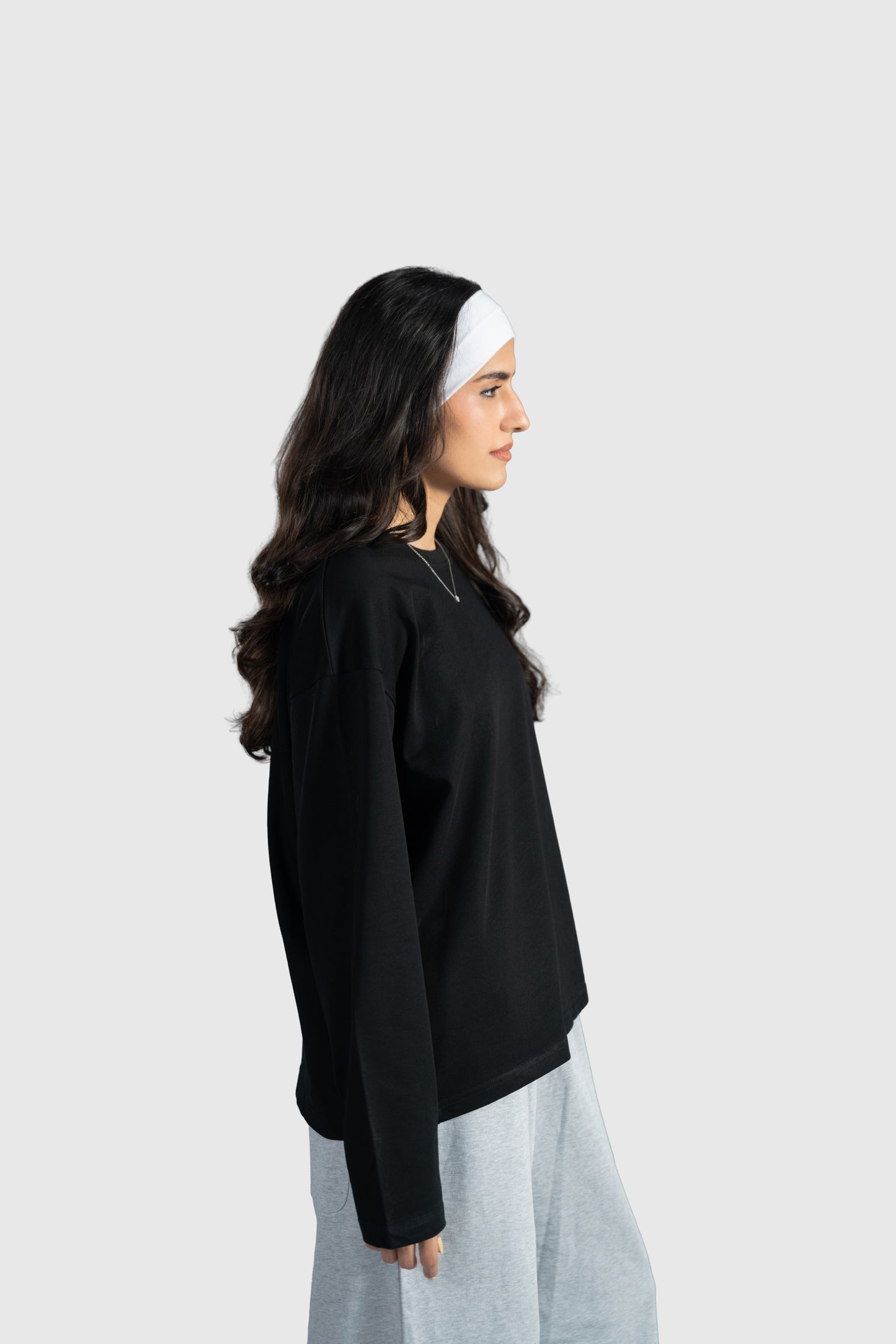 Black Full Sleeve Boxy Tee