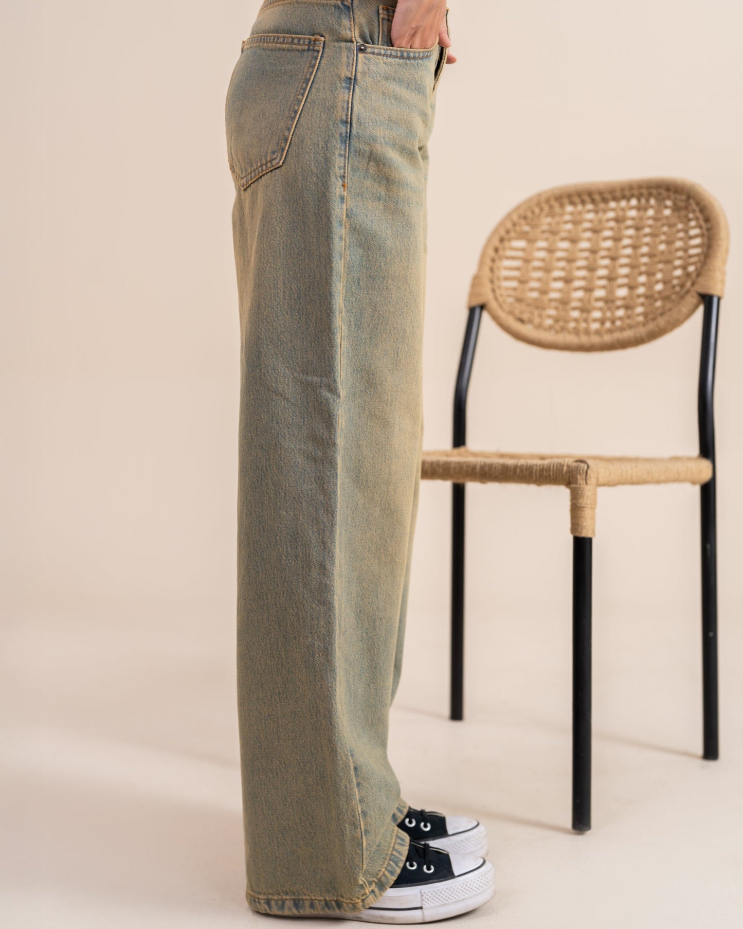 Sand Blue Wide Leg (Low Rise)