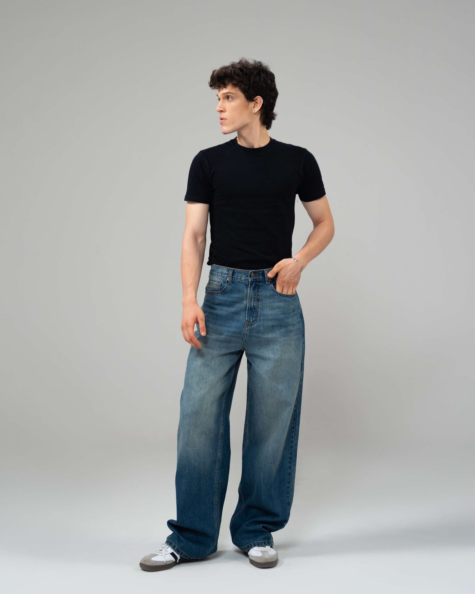 Medium Blue Wide Leg