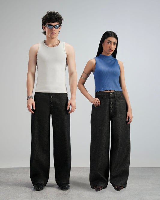Raw Black Wide Leg V2