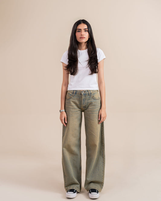 Sand Blue Wide Leg (Low Rise)