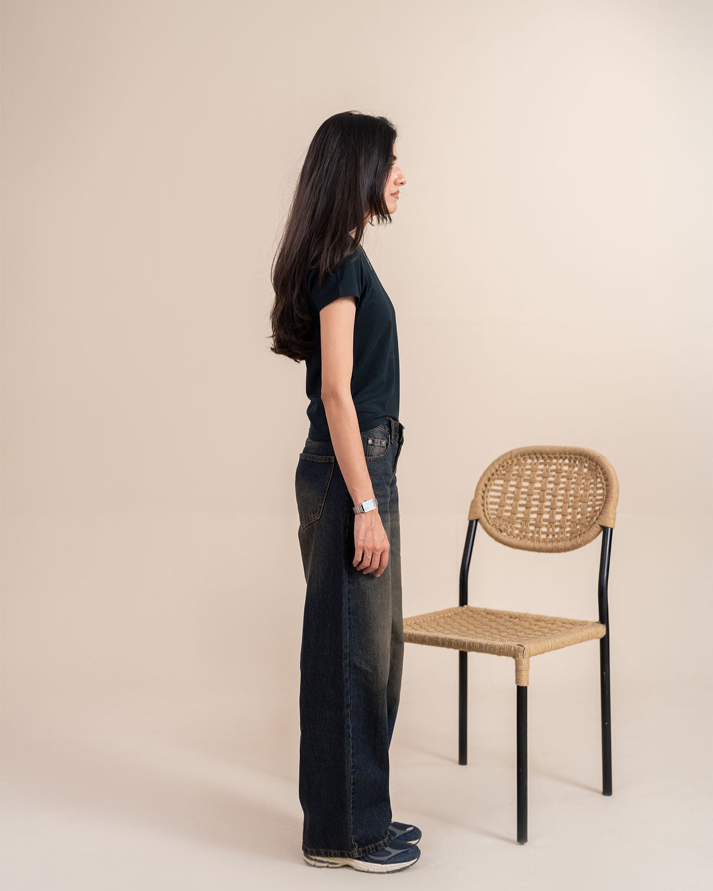 Dirty Dark Blue Wide Leg (Low Rise)