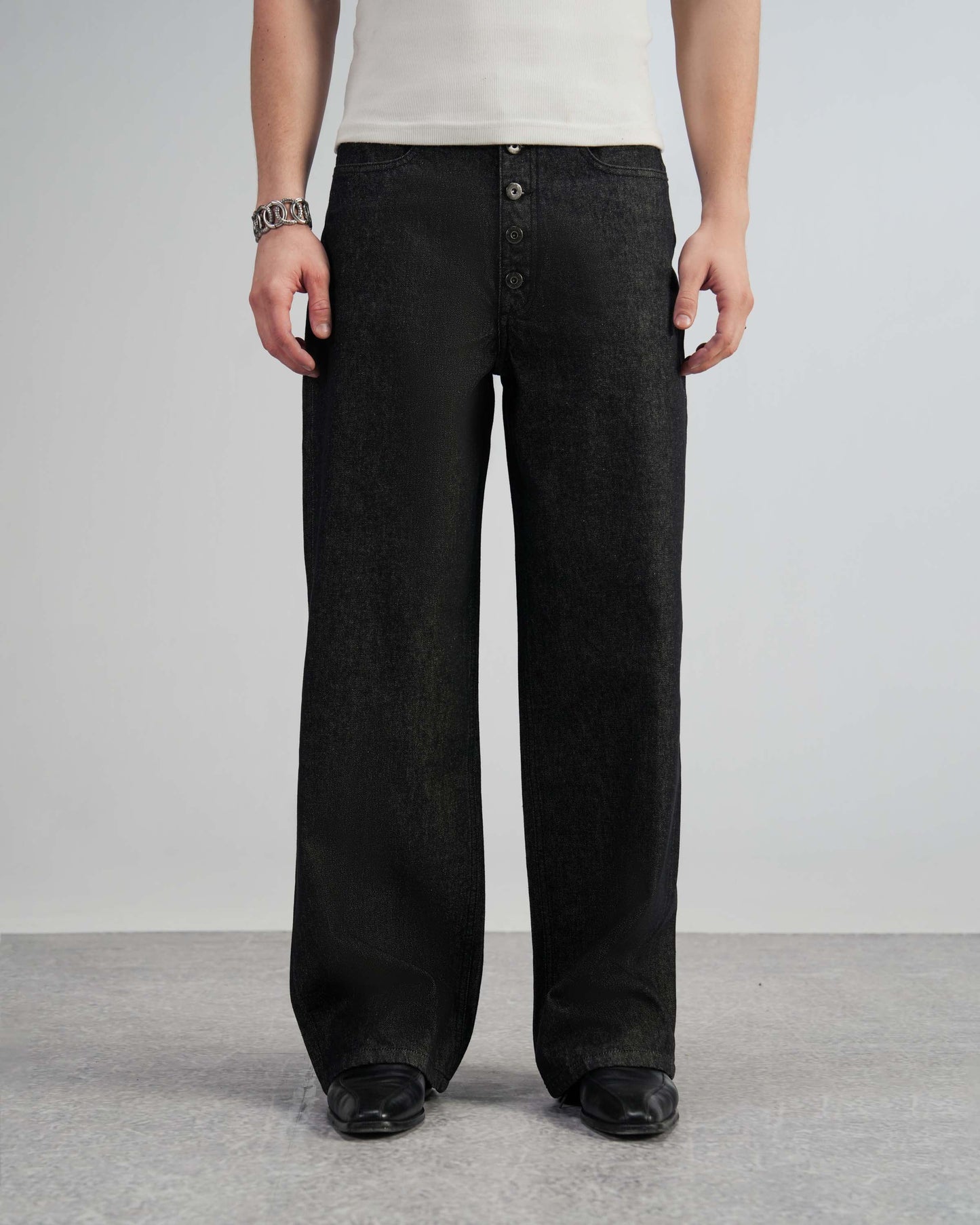 Raw Black Wide Leg V2
