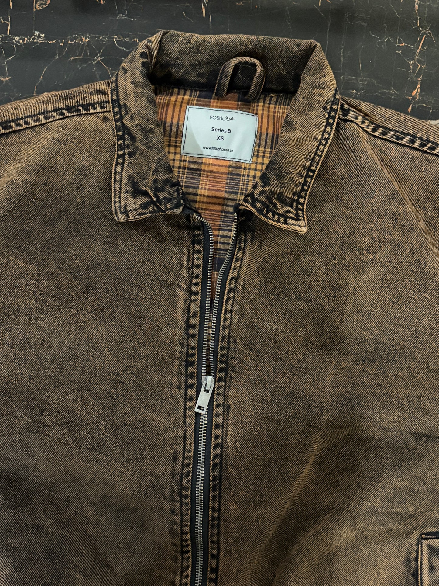 Brown Denim Bomber - The Imperfect Edit