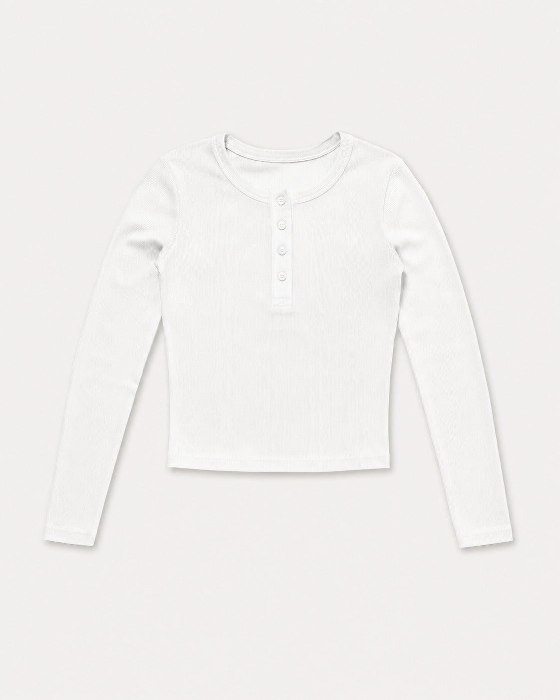 White Lightweight Full Sleeve Henley – Women