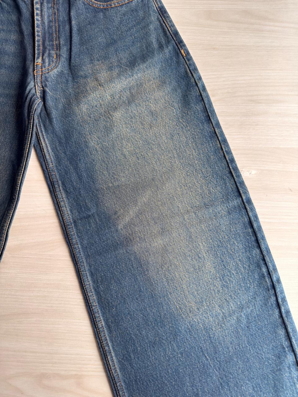 Dirty Dark Blue Wide Leg (Low Rise) - The Imperfect Edit